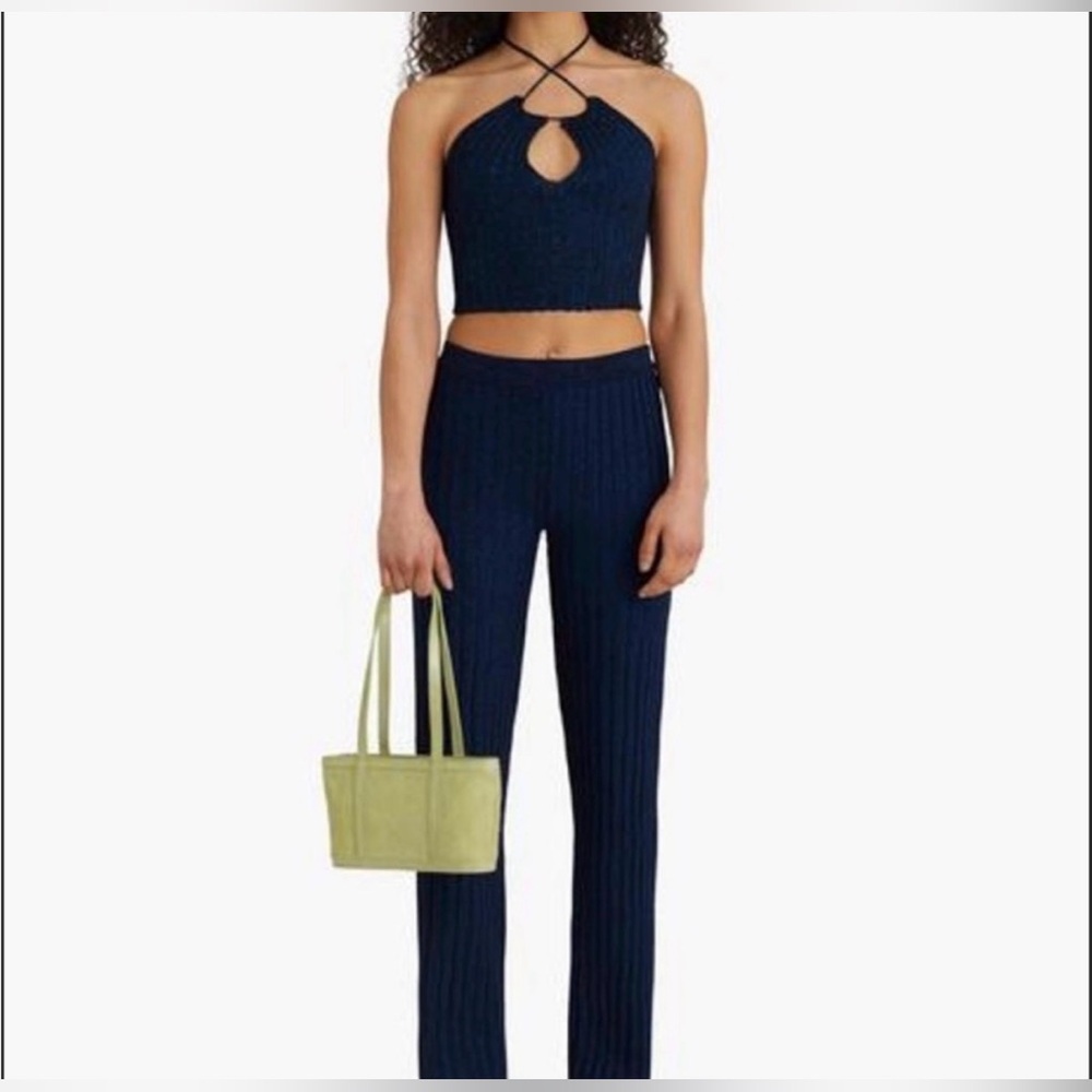 Paloma Wool Navy Ribbed Bottoms